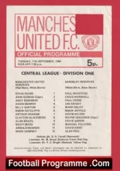 Manchester United v Barnsley 1984 – Reserves Clayton Blackmore