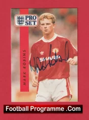 Manchester United Mark Robins Signed Autograph Man Utd Football Card