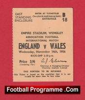 England v Wales 1956 – Football Match Ticket
