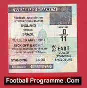 England v Brazil 1987 – Football Match Ticket