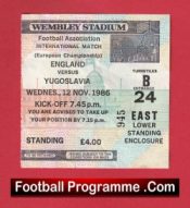 England v Yugoslavia 1986 – Football Match Ticket