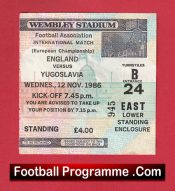 England v Yugoslavia 1986 – Football Match Ticket