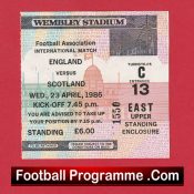 England v Scotland 1986 – Football Match Ticket