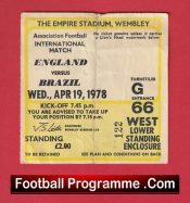England v Brazil 1978 – Football Match Ticket