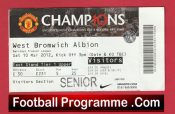 Manchester United v WBA 2012 – Football Match Ticket