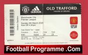 Manchester United v Manchester City 2020 – Match Ticket Man Utd