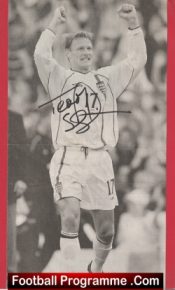 Manchester United + England Teddy Sheringham Signed Autographed Picture