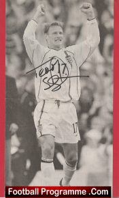 Manchester United + England Teddy Sheringham Signed Autographed Picture