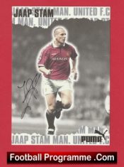 Manchester United Jaap Stam Signed Autograph Picture Card