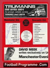 Manchester United Multi Signed Autographed Team Sheet 1973 + Charlton