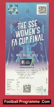 Manchester City Women v Birmingham City 2017 – FA Cup Final Ticket Wembley