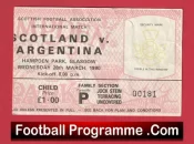 Scotland v Arentina 1990 – Football Match Ticket Hampden
