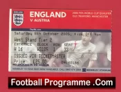 England v Austria 2005 – Football Match Ticket Man Utd