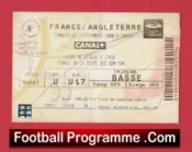 France v England 2000 – Football Match Ticket