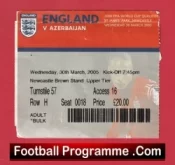 England v Azerbaijan 2005 – Football Match Ticket Newcastle