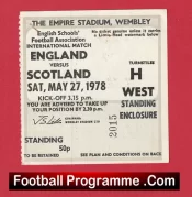 England v Scotland 1978 – Football Match Ticket Schools