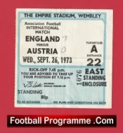 England v Austria 1973 – Football Match Ticket 7 – 0