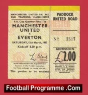 Manchester United v Everton 1983 – Football Ticket FA Cup QF