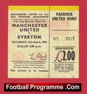 Manchester United v Everton 1983 – Football Ticket FA Cup QF