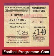 Manchester United v Liverpool 1980 – Man Utd Ticket 80s