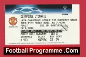 Manchester United v Olympique Lyonnais 2008 – Match Ticket