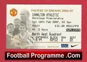 Manchester United v Charlton Athletic 2007 – Match Ticket