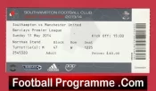 Southampton v Manchester United 2014 – Match Ticket