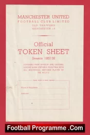 Manchester United Official Token Sheet 1957 – 1958 Munich Season