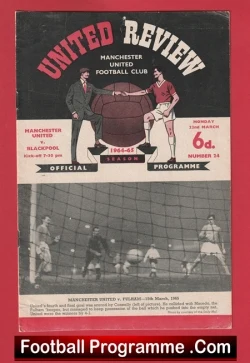  Manchester United v Burnley 1965 - Man Utd 65 FA Cup Match Football Programme .COM Football Programmes Memorabilia