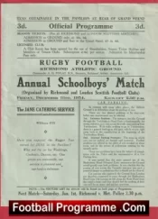 Rosslyn Park Rugby Annual Schoolboys Match Richmond 1954