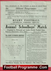 Rosslyn Park Rugby Annual Schoolboys Match Richmond 1954