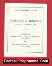 Scotland Rugby v England 1970 – Itinerary Berwick + Edinburgh