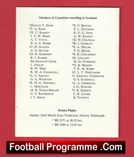 Scotland Rugby v England 1970 - Itinerary Berwick + Edinburgh - Image 4