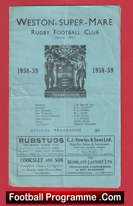 Weston Super Mare Rugby v Stroud 1958 - Image 2
