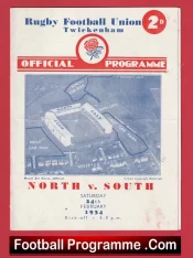 Rugby Union Programme North v South 1934 – Twickenham