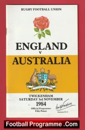 England Rugby v Australia 1984 – Plus The Match Ticket