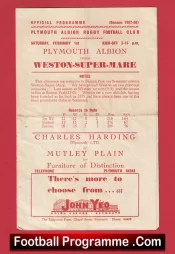 Plymouth Albion Rugby v Weston Super Mare 1958