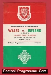 Wales v Ireland 1965 – Ninian Park Cardiff U23