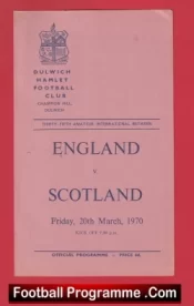England v Scotland 1970 – Amateur International Dulwich Hamlet