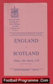 England v Scotland 1970 – Amateur International Dulwich Hamlet