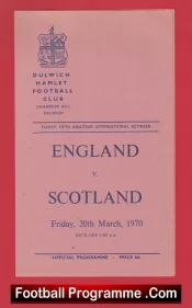 England v Scotland 1970 – Amateur International Dulwich Hamlet