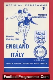 England v Italy 1968 – Amateur International Enfield FC