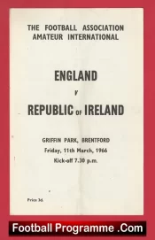England v Ireland 1966 – Amateur Intenational Brentford