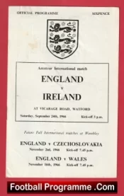 England v Ireland 1966 – Amateur Intenational Watford FC