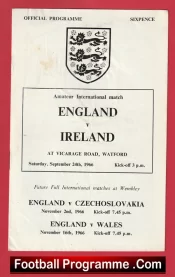 England v Ireland 1966 – Amateur Intenational Watford FC