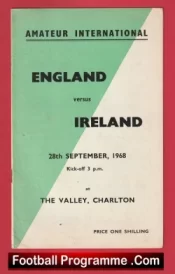 England v Ireland 1968 – Amateur Intenational Charlton Athletic