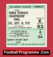 World Speedway Championship Final Ticket 1972