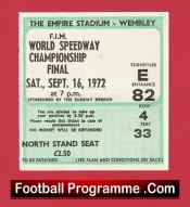 World Speedway Championship Final Ticket 1972 – Wembley