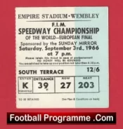 World Speedway Championship Final Ticket 1966 – FIM Empire Stadium