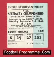 World Speedway Championship Final Ticket 1966 – FIM Empire Stadium